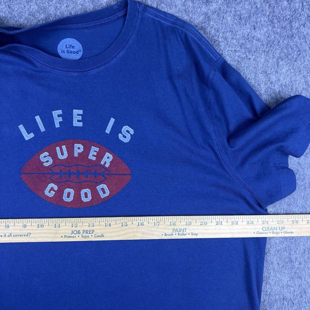 Life Is Good Men's Crusher Tee Classic Fit Football 100% Cotton Blue Size XL - Picture 7 of 12